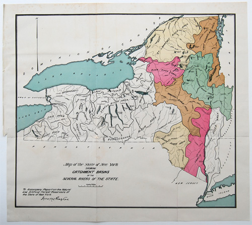 Map of the State of New York showing Catchment Basins of the Several Rivers of the State.